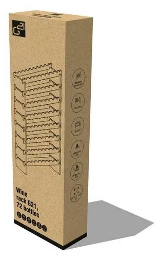 Raftier de vin din bambus G21, 72 sticle