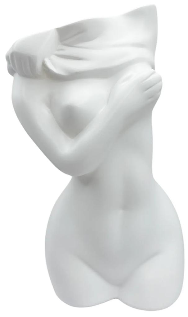 Vaza ceramica WOMAN BODY, Alb, 18cm