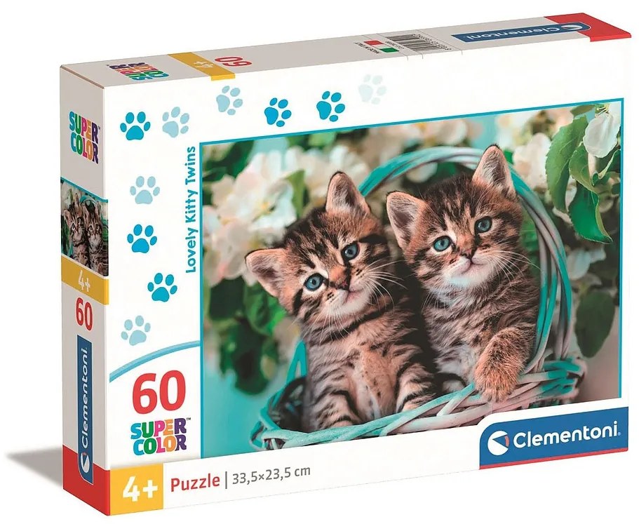Pisică Lovely Twins Puzzle Clementoni de 60 de piese