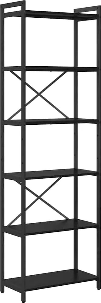 vidaXL Raft pentru cărți Stejar Negru 40 x 30 x 85 cm Lemn compozit