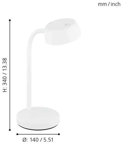 Eglo 99334 - Lampă de masă LED CABALES LED/4,5W/230V