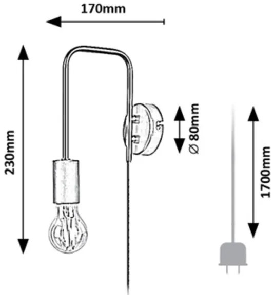 Lampă de perete MANZUR 1xE27/40W/230V Rabalux 71022