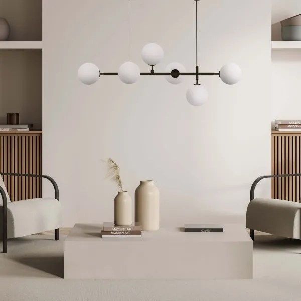 Candelabru pe cablu ALISA, 6x E14/40W/230V, negru