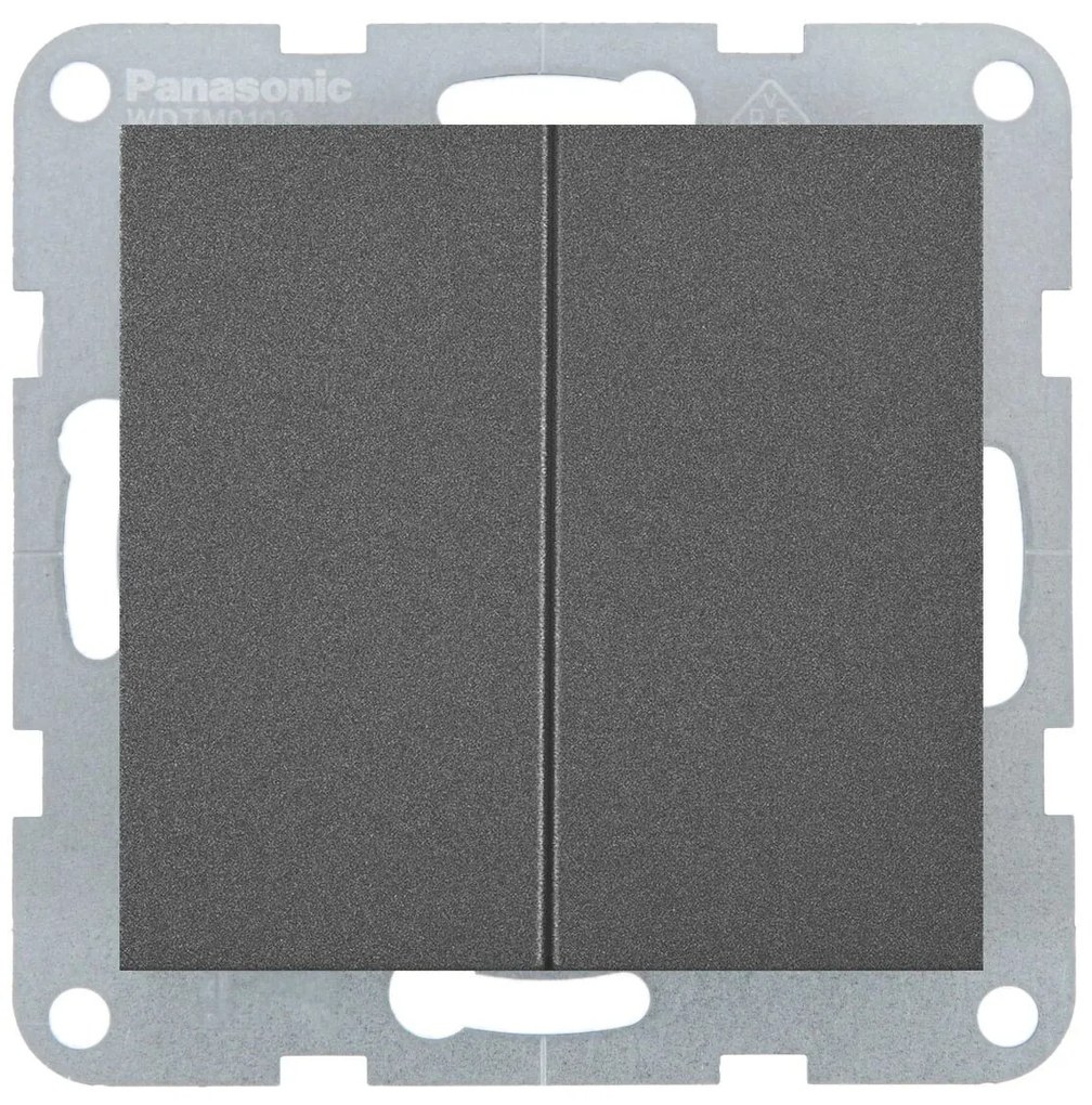Intrerupator dublu 10A, IP20, Grafit, Panasonic Karre Plus 55