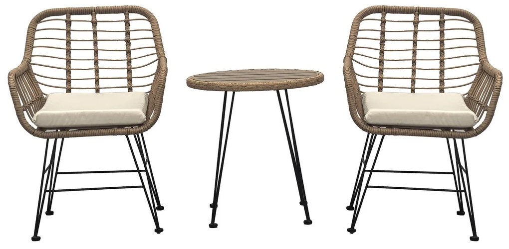 Autronic Set de grădină 1+2, metal, polyrattan,natural, AZ-F1208 NAT