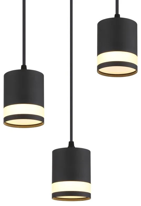 Lustra suspendata cu 3 Spoturi metal negru LUCERO