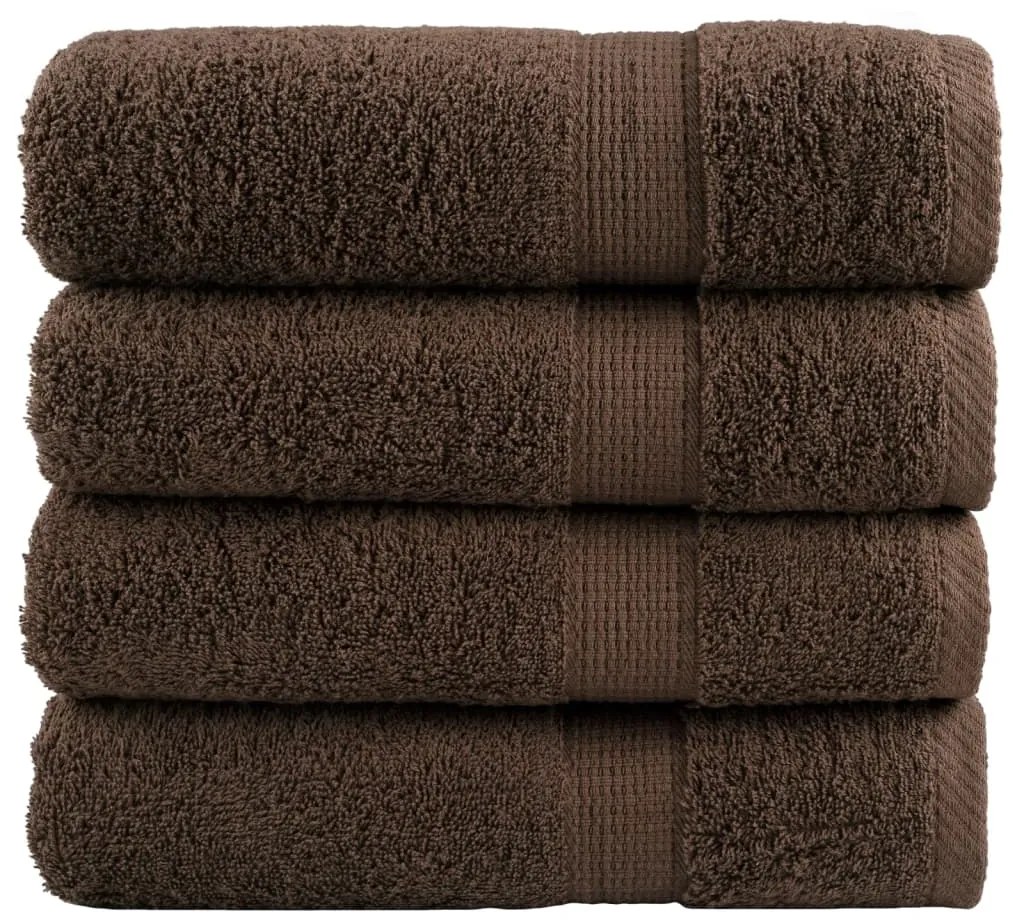 vidaXL Prosoape de duș premium SOLUND 4 buc maro 70x140cm 600 gsm
