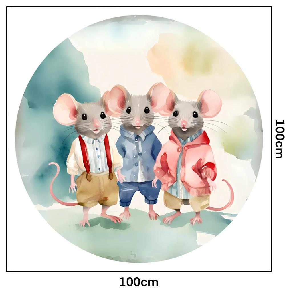 PIPPER. Autocolant circular de perete „Șoareci” mărimea: 60cm