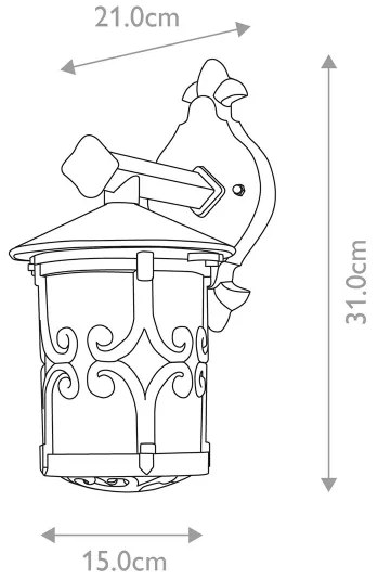 Aplică de exterior HEREFORD 1xE27/100W/230V IP23 Elstead BL8-BLACK