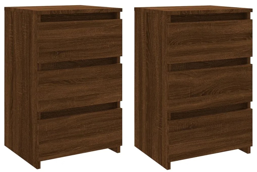 815176 vidaXL Noptiere, 2 buc., stejar maro, 40x35x62,5 cm, lemn prelucrat