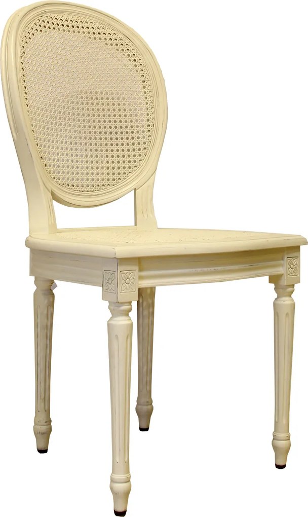 Scaun Louis din lemn crem 47x40x93 cm