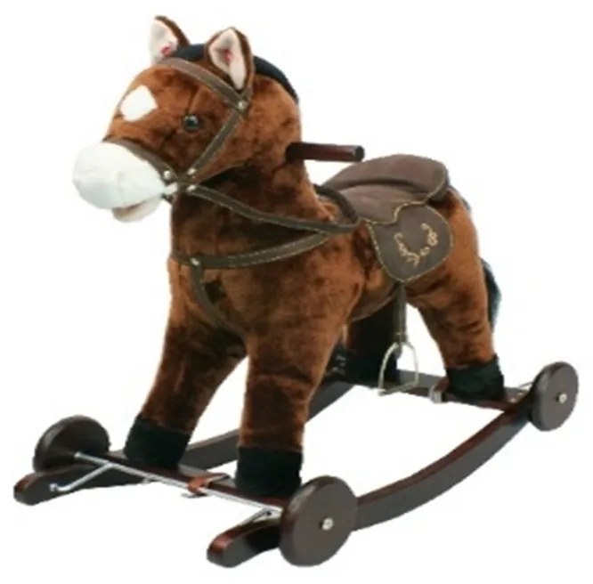 Calut balansoar din plus cu melodii NOVOKIDS ™ Rocking Horse, Cu roti, Platforma detasabila, Functie trotineta fara pedale, Dimensiuni 74x37x64 cm,