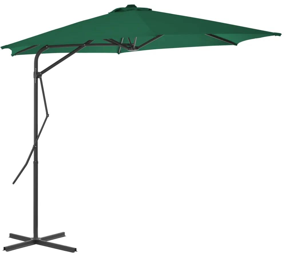 Umbrela soare de exterior cu stalp din otel, verde, 300 cm Lysegronn