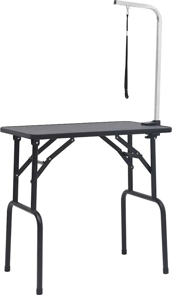 vidaXL Masă pentru îngrijirea câinilor, reglabilă, cu 1 lesă