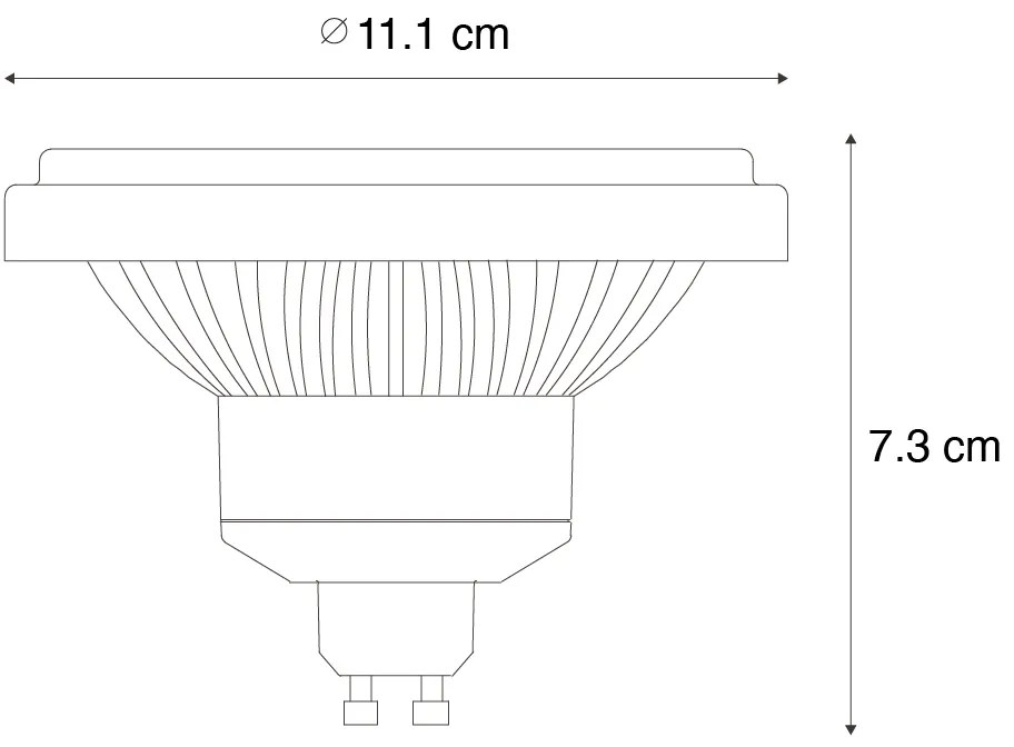 Bec LED GU10 cu 3 trepte de reglare a luminozității 111mm 10.5W 770lm 3000K