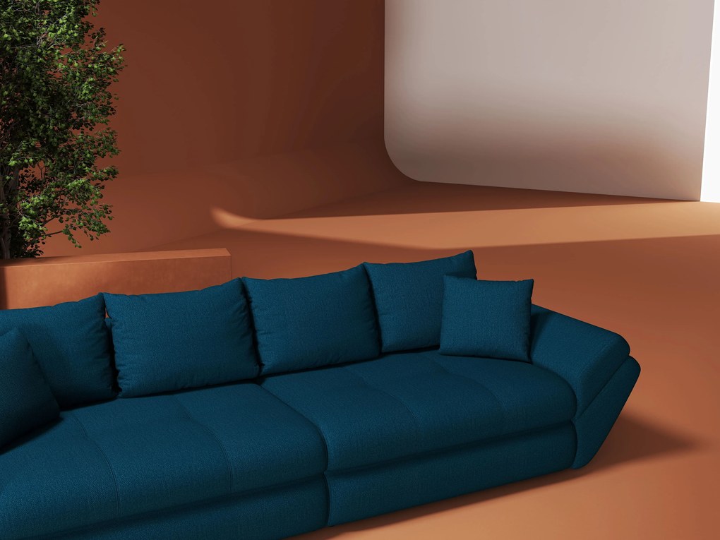 Canapea extensibilă dumonde cu ladă de depozitare si sezut confortabil din spuma high-density, Loana Enjoy Petrol 300x100 cm