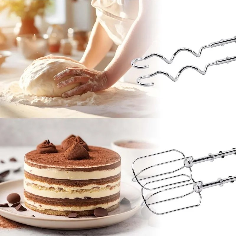 Mixer cu bol Royalty Line cu bol RL-HM19015, 400W, 6 palete, 3 L, Turbo, 5 viteze, Negru/Inox