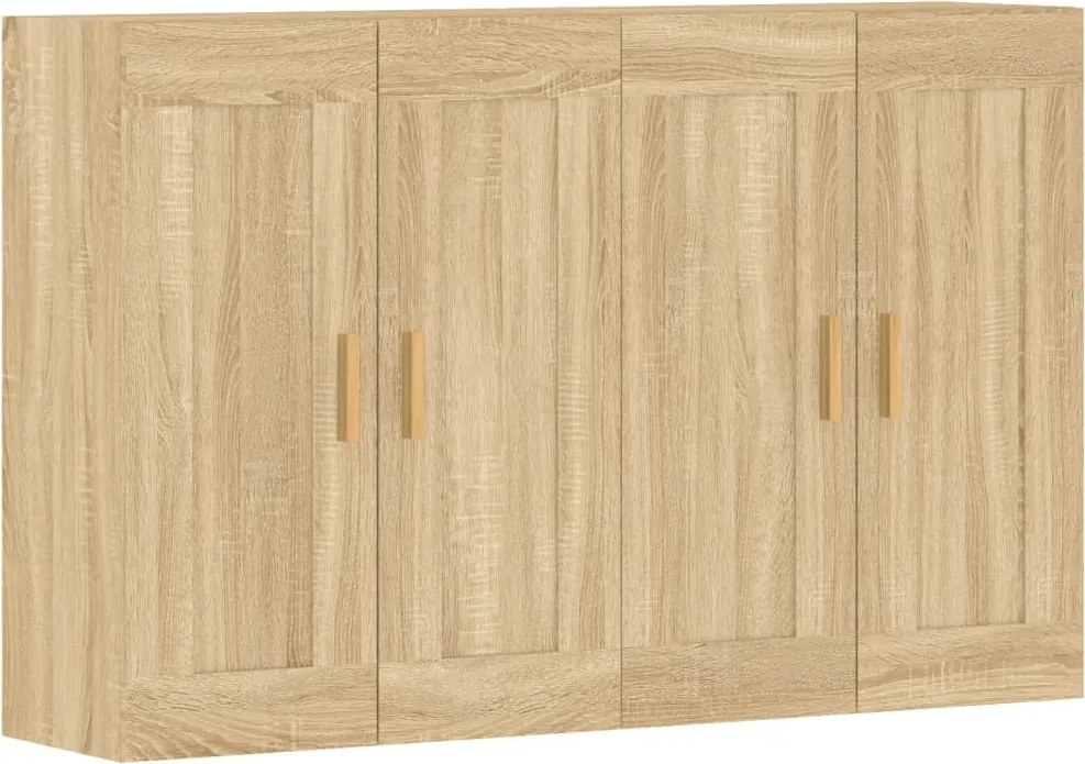 vidaXL Dulapuri montate pe perete 2 buc stejar Sonoma, lemn prelucrat