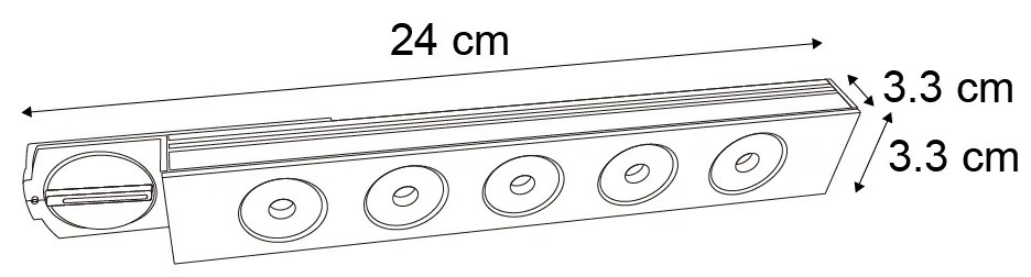 Plafonieră modernă neagră pentru sistem de șină monofazat 5W 370 lm 3000K - Iconic Tsiri