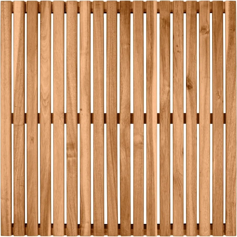 Covoras de baie, Wenko, Duckboard, 55 x 55 cm, lemn de salcam, maro