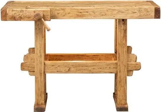 Banc de tamplar, L126 69 H90 cm, natur antic, lemn masiv
