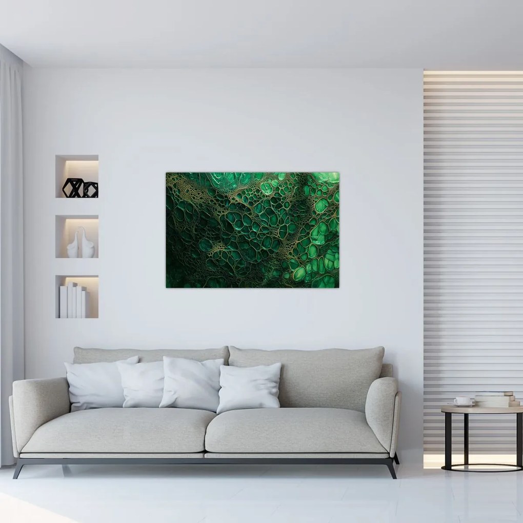 Tablou - Imagine microscopică verde (90x60 cm)