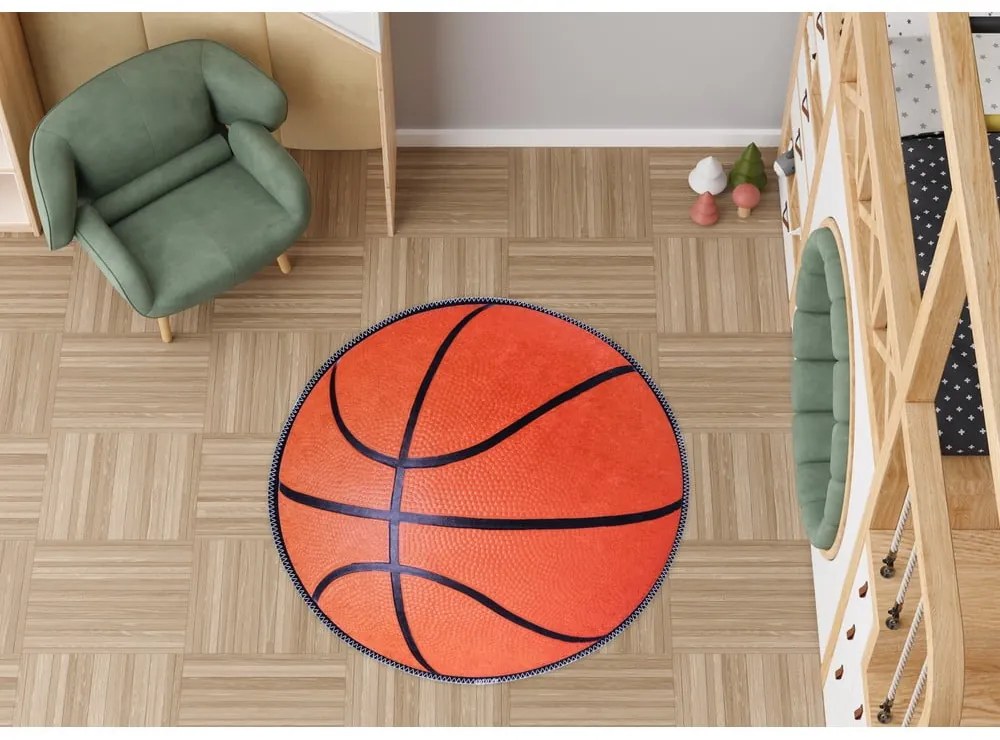 Covor pentru copii portocaliu lavabil ø120 cm Basketball – Vitaus
