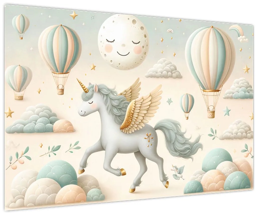 Tablou - Unicorn fericit (90x60 cm)