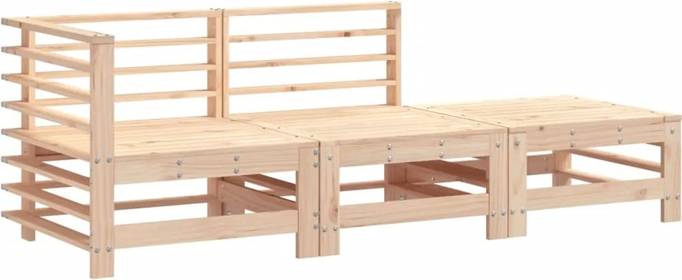 vidaXL Set mobilier de grădină, 3 piese, lemn masiv de pin