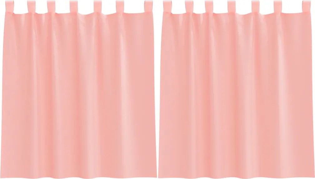 vidaXL Perdele Voile cu buzunare pentru bare 2 buc Roz
