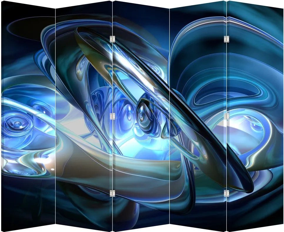 Paravan - Fractalii în albastru (210x170 cm)