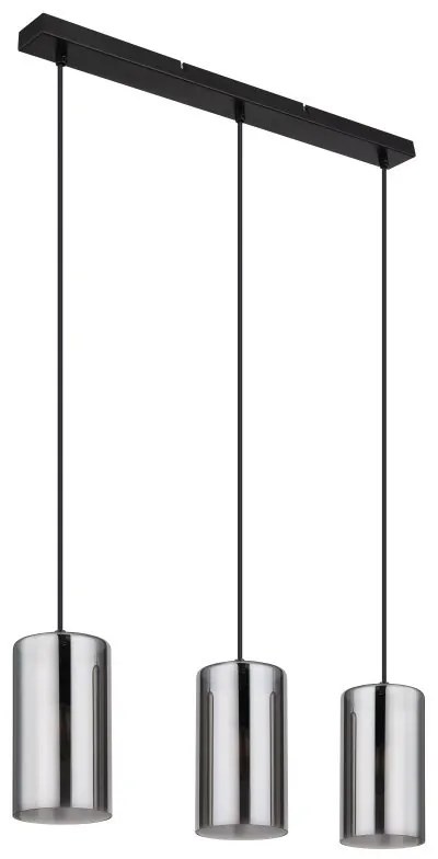 Lustra suspendata design modern Olly negru, fumuriu
