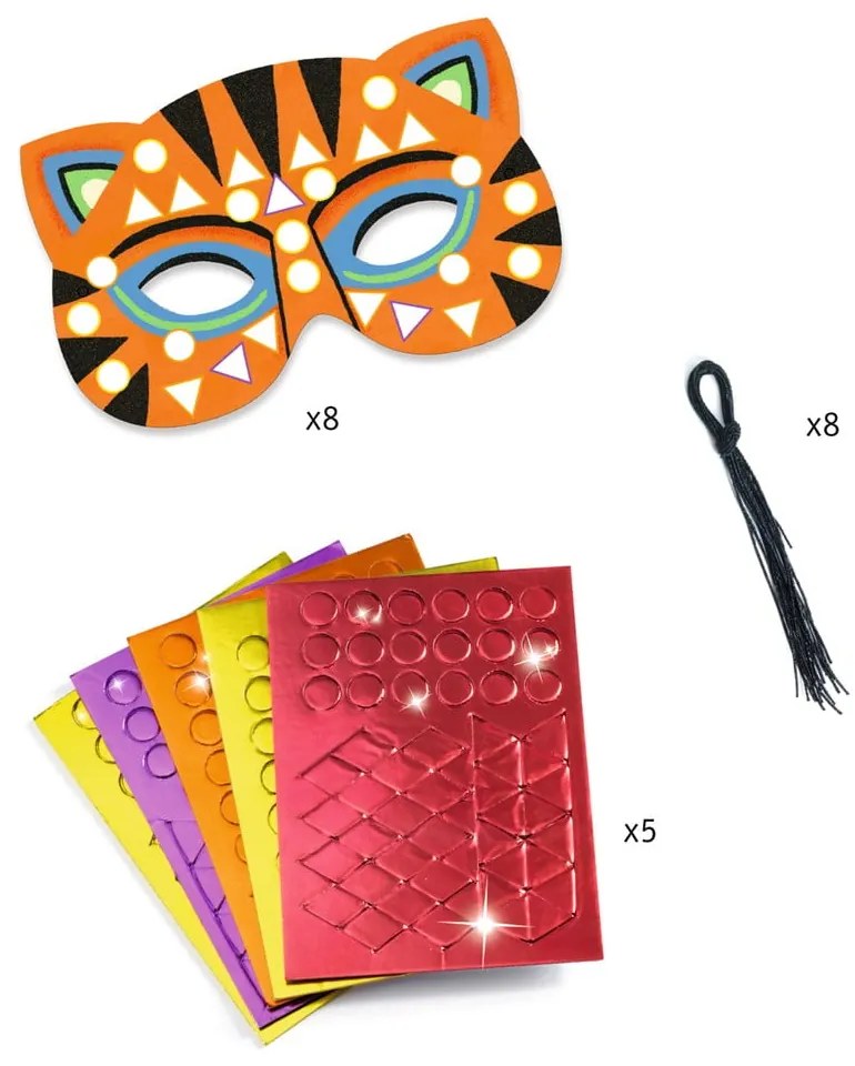 Set DIY 8 măști animale Djeco Jungle
