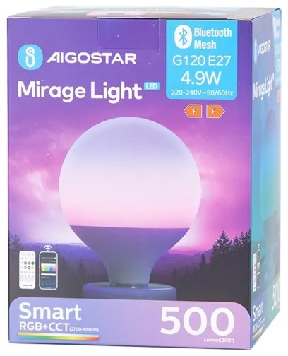 Bec LED RGBW dimabil Aigostar MESH G120 E27/4,9W/230V 2700-6500K + telecomandă