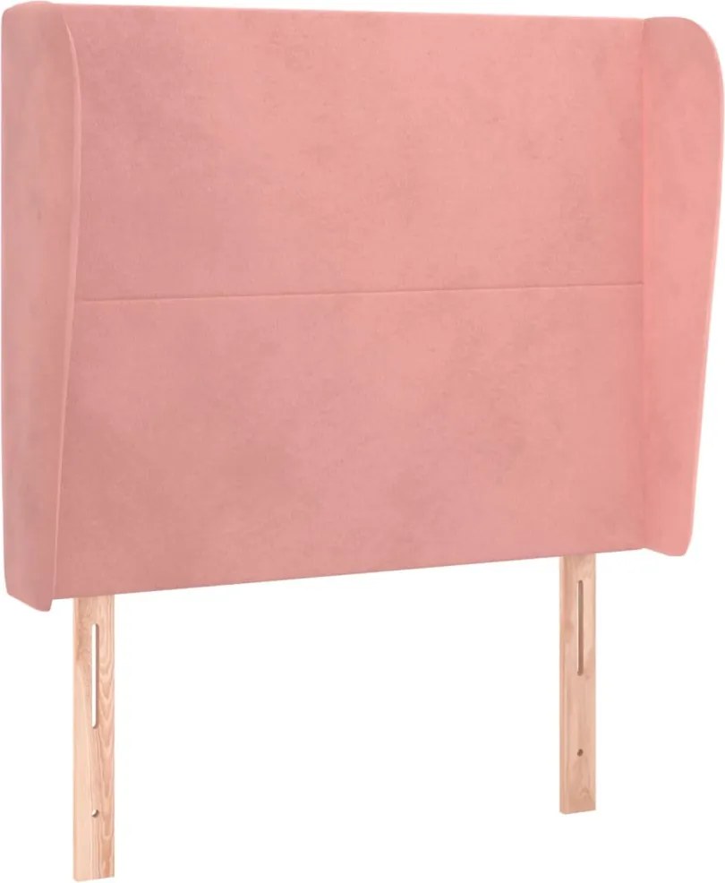 vidaXL Tăblie de pat cu aripioare, roz, 93x23x118/128 cm, catifea