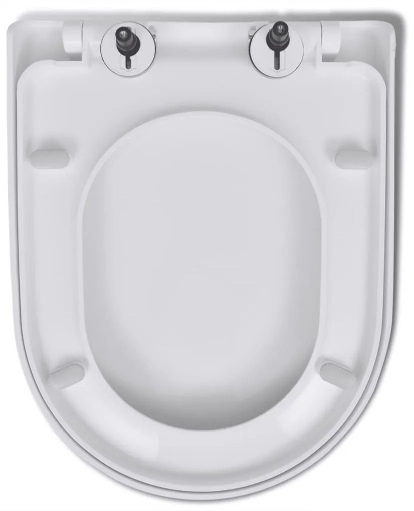 Capac WC, inchidere silentioasa, eliberare rapida, alb, patrat 1, Alb, 45 x 35 cm(140 - 200 mm)