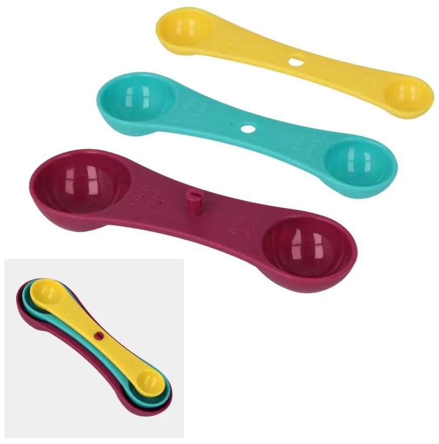 Set 3 măsurători colorate Metaltex Spoons