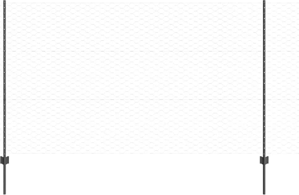vidaXL Gard cu Stâlp Gri 1,4 x 50 m Oțel și PVC