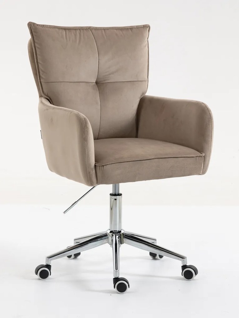 HR250K Scaun Catifea Latte Bază Cromata