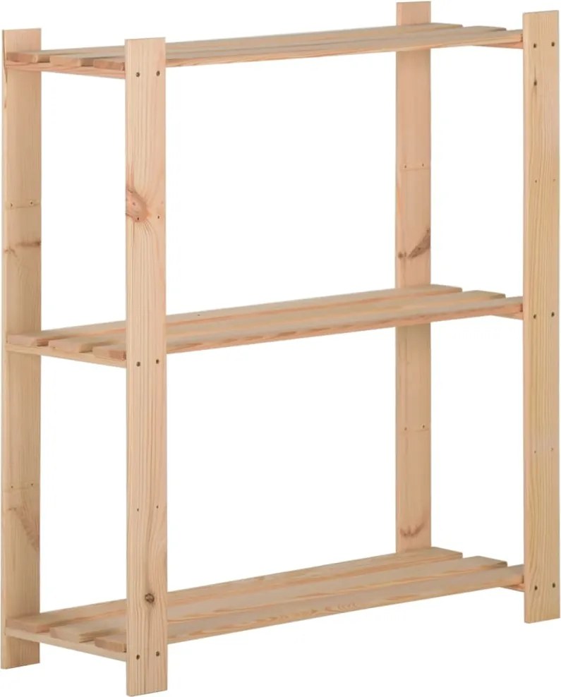 vidaXL Raft depozitare 3 niveluri, 80x28,5x90 cm, lemn masiv de pin