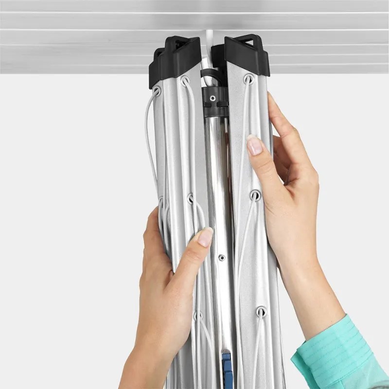 Uscator de rufe pentru exterior Brabantia Essential 90300257, 40 m, Ancora pentru beton, Rezistent la coroziune, Inox