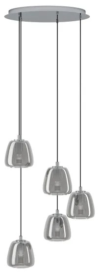 Lustră pe cablu ALBARINO 5xE27/40W/230V gri Eglo 39668