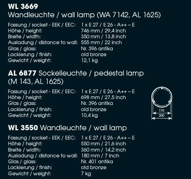 Aplica iluminat exterior din fier forjat design clasic in stil Empire, WL 3669