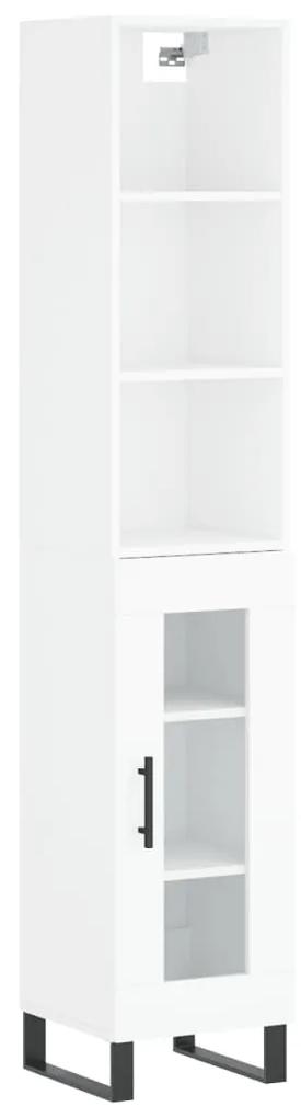 3189919 vidaXL Dulap înalt, alb extralucios, 34,5x34x180 cm, lemn prelucrat