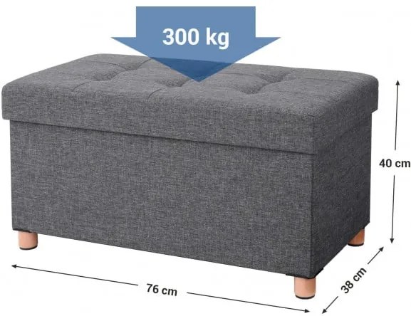 Bancheta Joly, Cu Lada, Gri, 76 x 38 x 40 cm