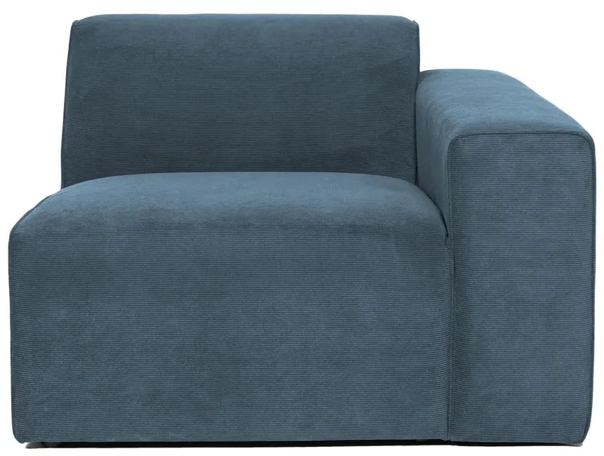 Modul pentru canapea albastru cu tapițerie din catifea reiată (cu colț pe partea dreaptă) Sting – Scandic