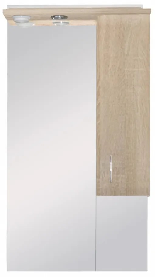 Dulap suspendat pentru baie Bianca Plus 55, culoare stejar sonoma, deschidere pe dreapta