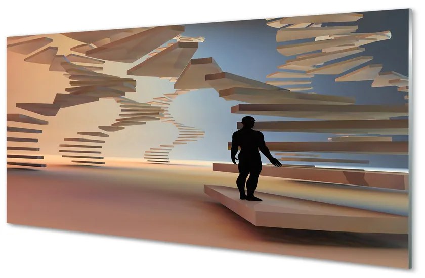 Panouri de sticlă scări 3d