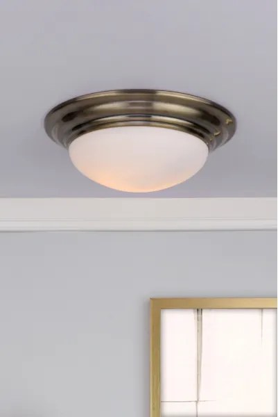 Där Lighting BAR5075 - Plafonieră de baie BARCLAY 1xE27/60W/230V, Ø 38 cm, alamă