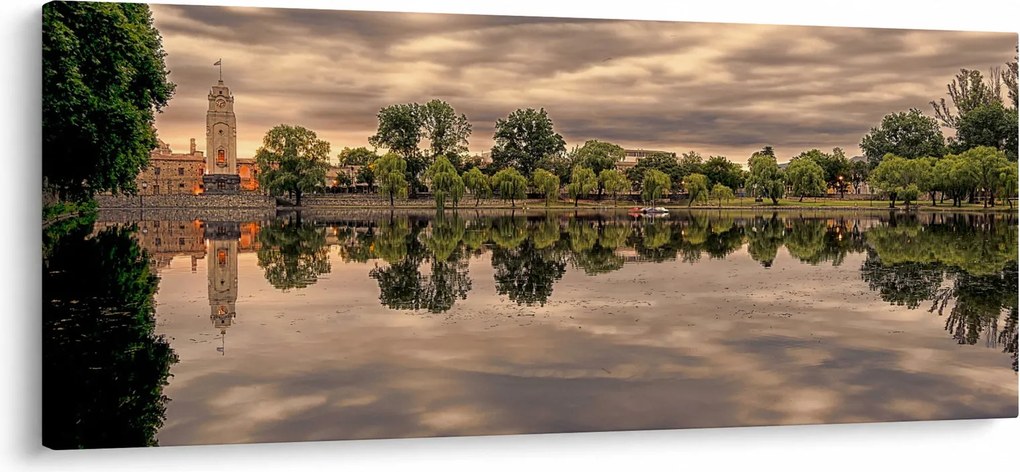 Tablou cu lac și copaci (120x50 cm)